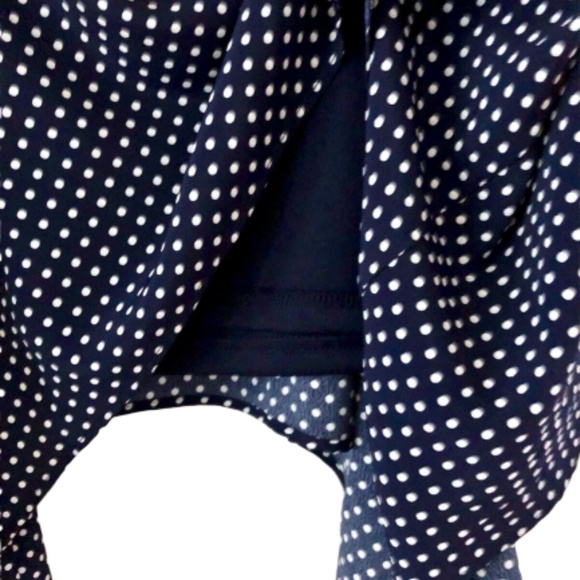 ELLE Blue Polka Dot Handkerchief Hem Retro Skirt Small NWT - Picture 6 of 8